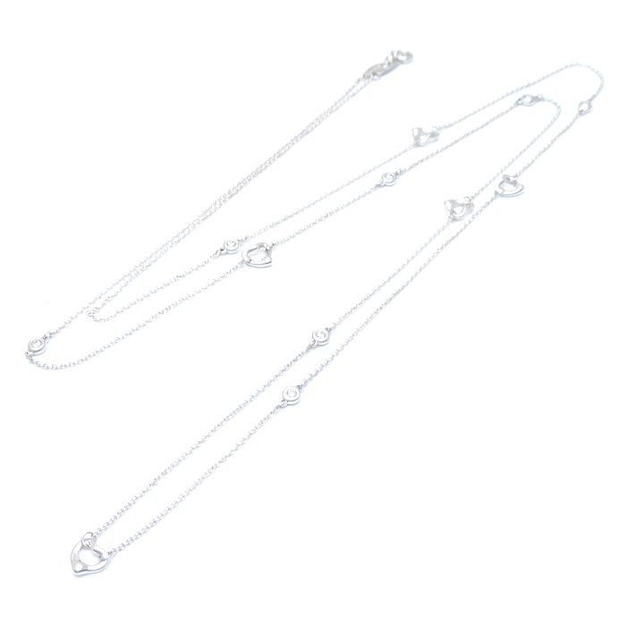 バイザヤード オープンハート ネックレス 7Pダイヤモンド ロング エルサペレッティ シルバー925/292990【中古】
