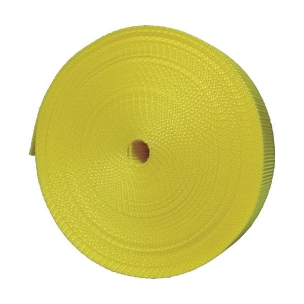 （まとめ）ナイロン平ベル 1.2tx25mmx10m 黄色 TNB2510-Y 1巻 [x3セット]