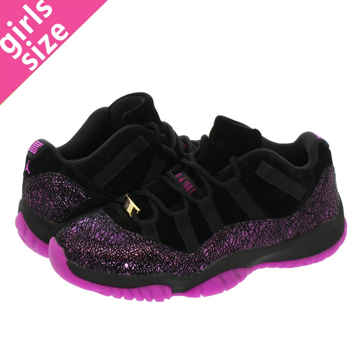 WMNS AIR JORDAN 11 RETRO LOW BLACK/FUCHSIA BLAST 【ROOK TO QUEEN】