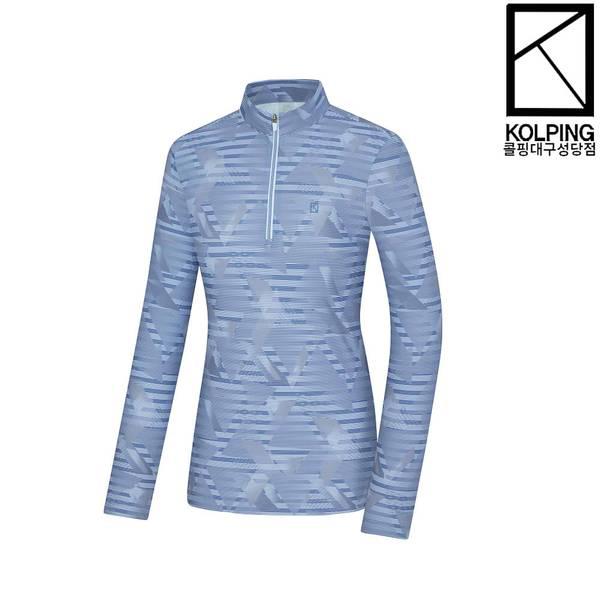 女性の春夏秋トリコット冷感素材を使用したプリントジップアップTシャツ KWT4234W ペネダ