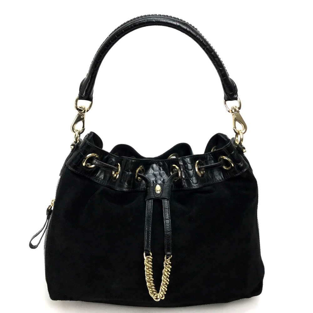 COLE HAAN コールハーン ショルダーバッグ ショルダーバッグ 巾着型 カバン セミショルダー ワンショルダー スエード/レザー ブラック