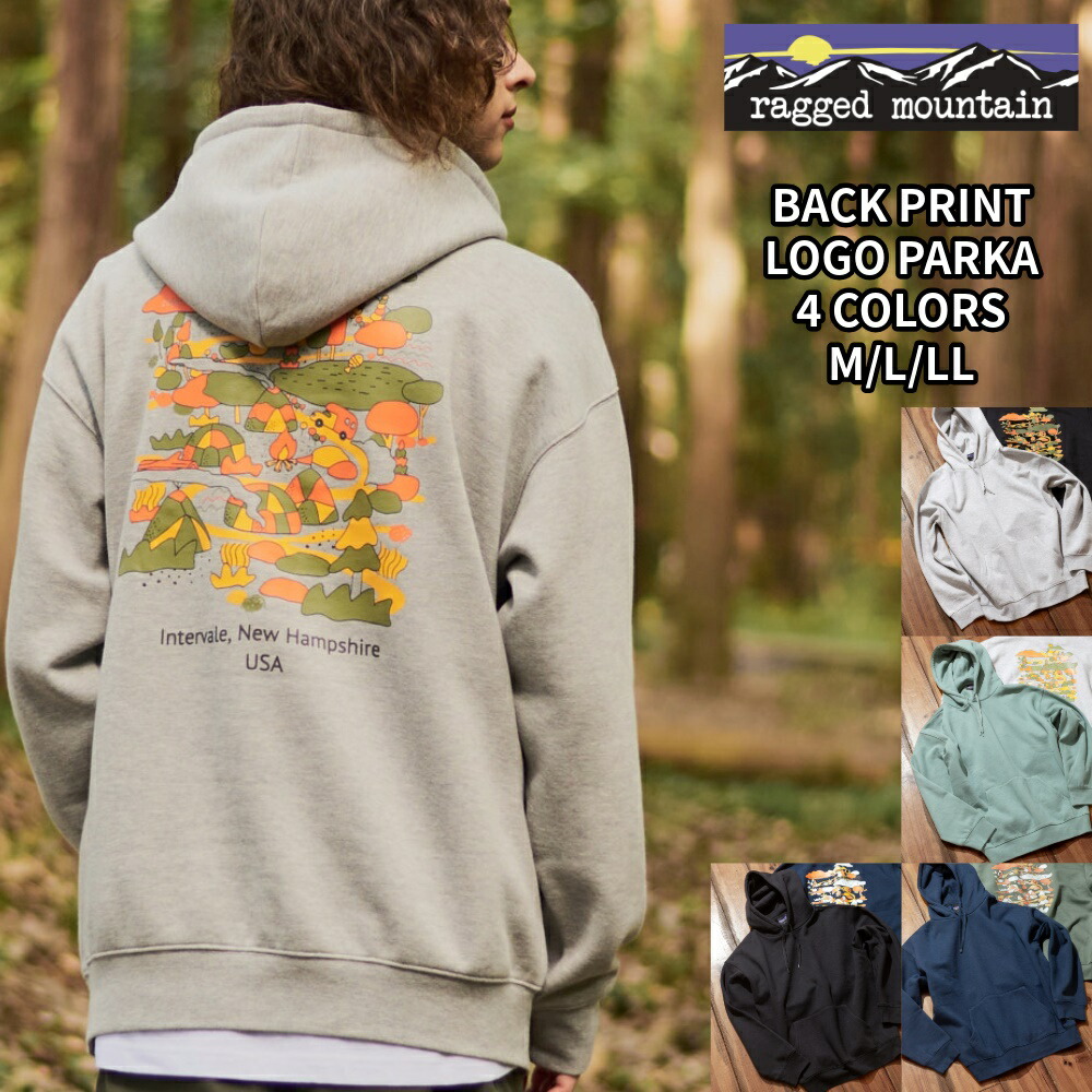 バックプリント プルオーバー パーカー RAGGED MOUNTAIN ラギットマウンテン