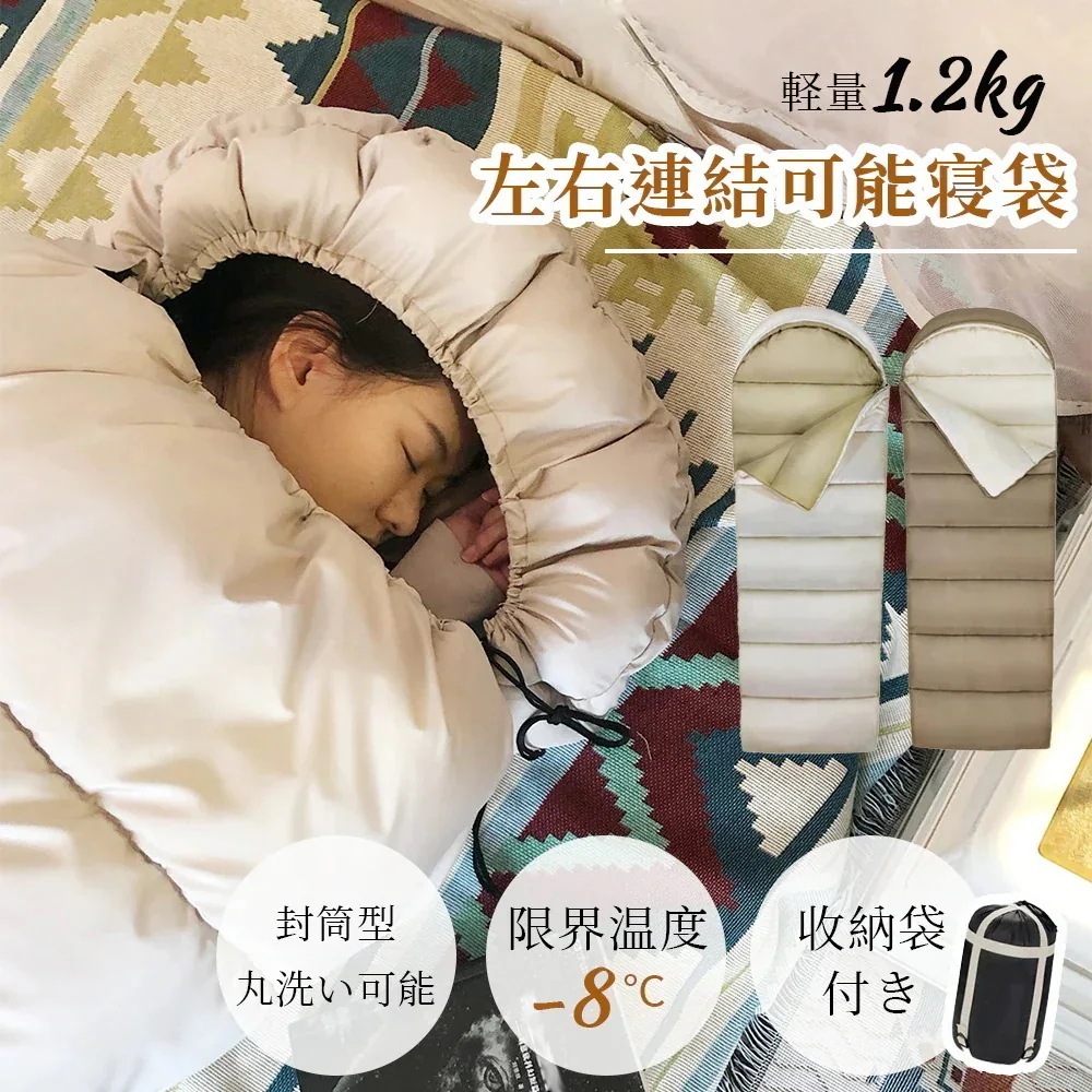 【送料無料】寝袋 シュラフ 封筒型 軽量 8℃12℃ 四兼用 コンパクト 防災 マット 洗える 防寒 大人 登山 キャンプ レジャー ツーリング アウトドア 車中泊