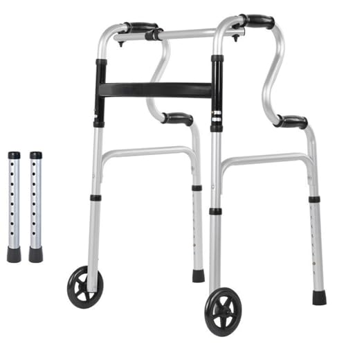 BQKOZFIN 折りたたみ 歩行器 介護用 高さ8段調節 歩行補助具 固定 交互 キャスター3WAY式 軽量 立ち上がり 室内室外兼用 高齢者