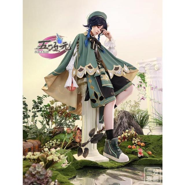 三分妄想　原神　コスプレ　ウェンティ　リンゴトースト　衣装　同人服　ウィッグ　追加可