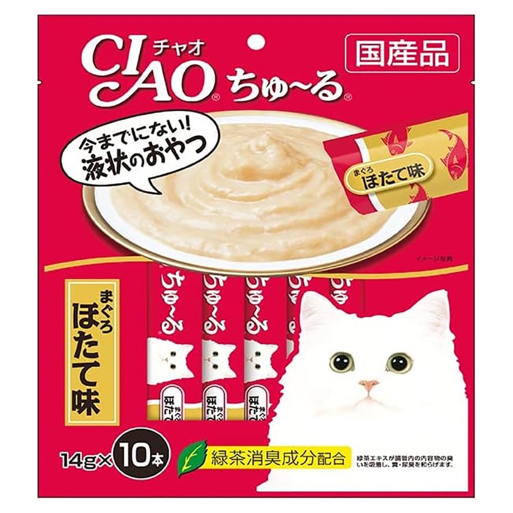ＣＩＡＯ　ちゅーる　まぐろ　ほたて味　１４ｇX１０本X１６　国産　キャットフード　おやつ　ＣＲＣ35―25―20―25―00