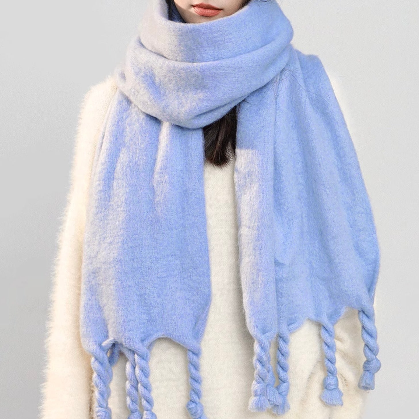 レディース トップス ウール ショール マフラー デート ロング ロング丈 もこもこ ふわふわ 伸縮性 厚手 かわいい 大人可愛い きれいめ シンプル カジュアル 上品 おしゃれ お洒落 レトロ