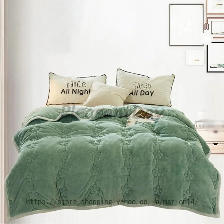 【幸運】あったか ボア布団 毛布 シングル フランネル 掛け布団 綿入り リーフ柄 毛布布団 マイクロファイバー ひざ掛け ボリューム 洗える 布団 ふとん あたたか