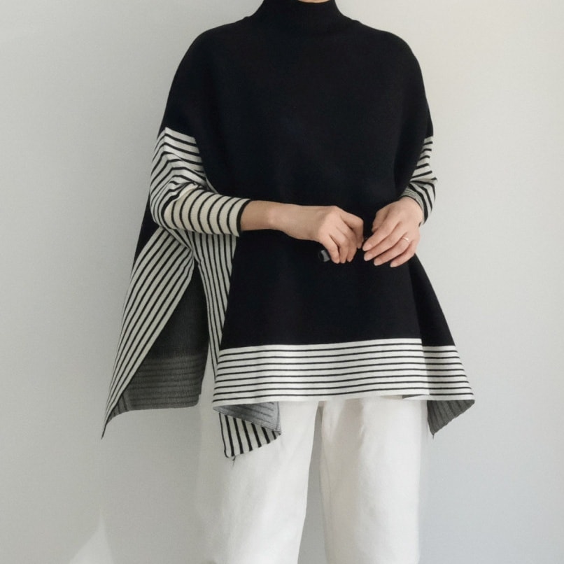 トップス セーター 長袖 ハイネック ミディアム丈 プルオーバー サイドスリット かわいい 大人可愛い きれいめ シンプル 上品 おしゃれ かっこいい カジュアル こなれ感 個性的 主役級 存在感