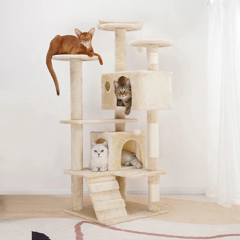 【期間限定】キャットタワー 据え置き 猫 ペット 猫ハウス 130cm ゴージャス別荘 キャットタワー ハンモック付 おもちゃ ねこ 爪とぎ 爪研ぎ 多頭飼い キャット タワー 猫用品 子猫
