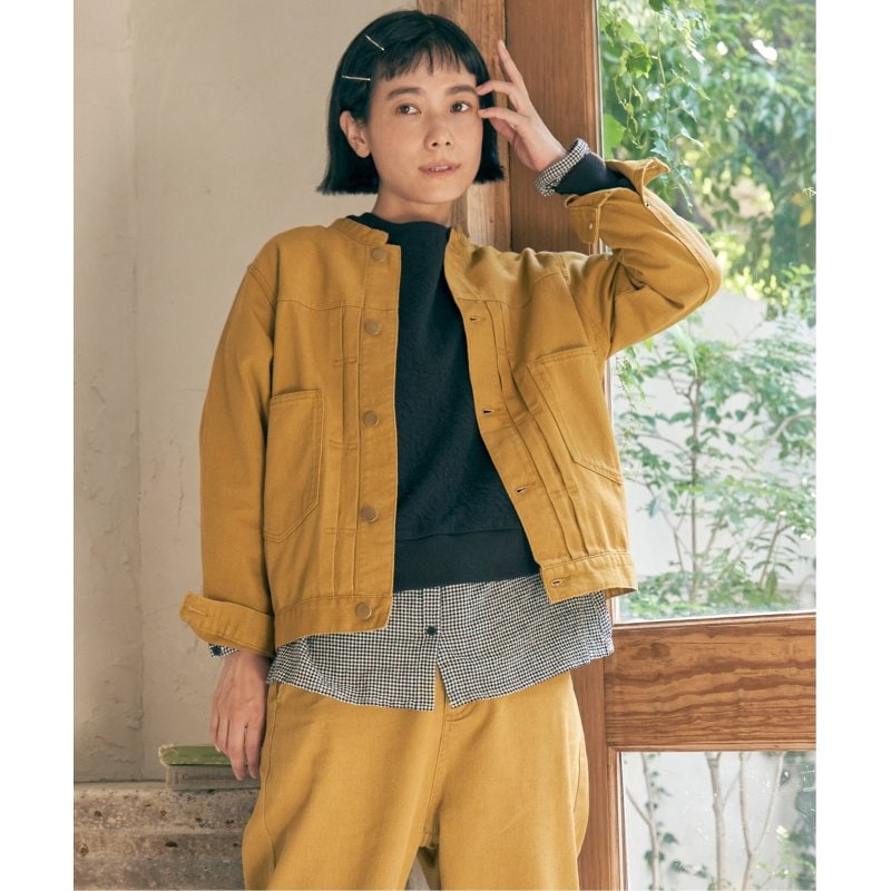 LBCデニムノーカラージャケット