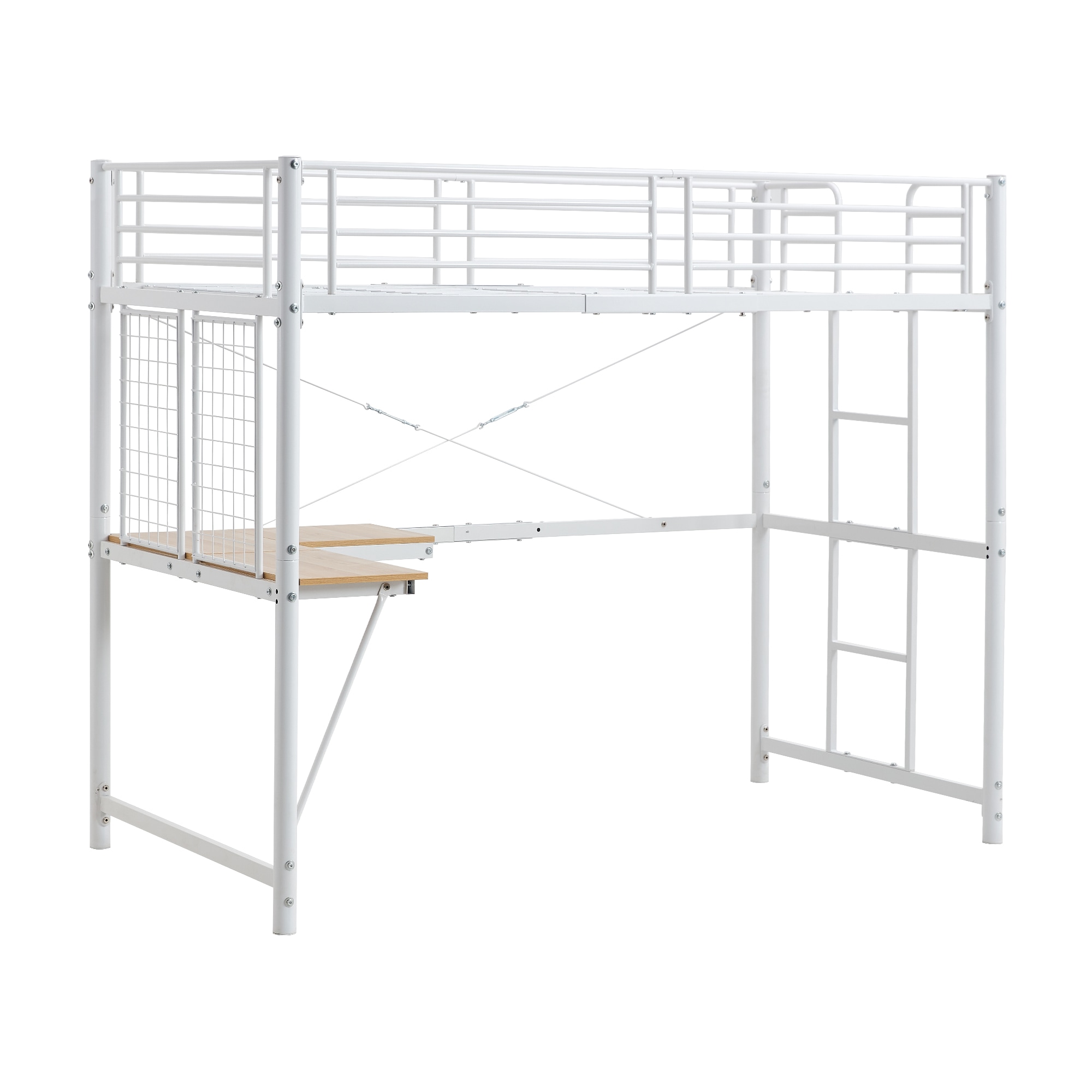 システムベット ロフトベッド シングル デスク・スチールネット付き