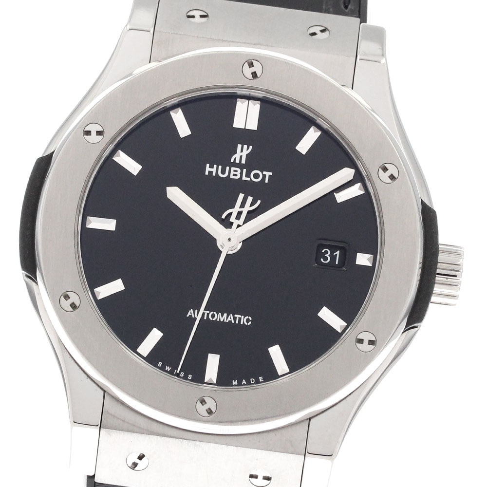 ウブロ HUBLOT 542.NX.1270.LR クラシックフュージョン ブラックシャイニー デイト 自動巻き メンズ _871944【中古】