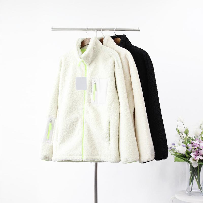 メンズ オーバーサイズ ビッグサイズ カラー配色 裏起毛 ボア フリース もこもこ ジップアップ ジャンパー 3カラー