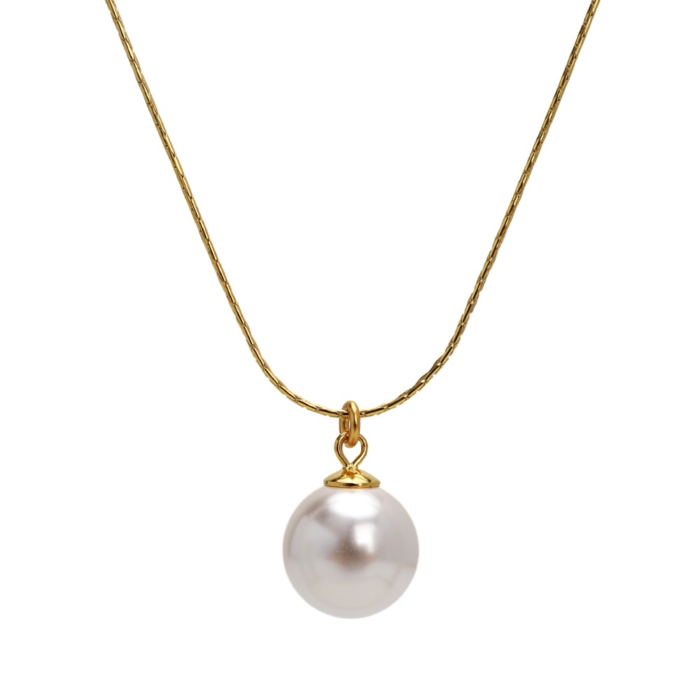 シルバー925 一粒パールネックレス [cn105]