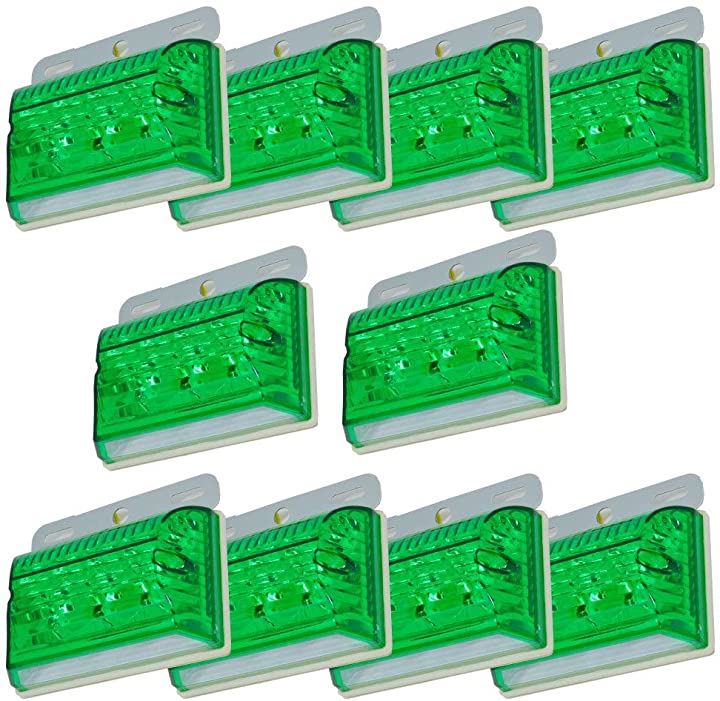 morytrade LED サイドマーカー 12V マーカーランプ 角型 ダウンライト 軽トラ(緑 10個セット)