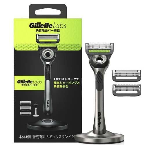 P&ampG ジレット Gillette Labs 角質除去バー搭載 カミソリスタンド付 本体+替刃3個 (1セット)/ ジレット