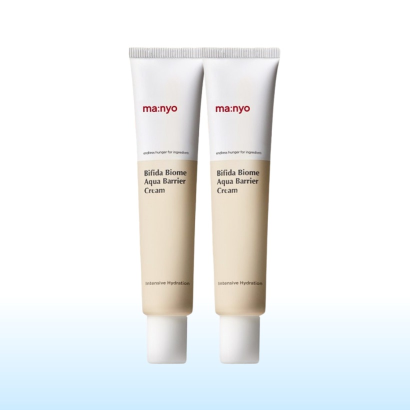 [1+1 バリア強化 水分クリーム 韓国人気] ビフィダ バイオム アクア バリア クリーム 80mlx2本 ヒアルロン酸 セラミド パンテノール成分 敏感肌 低刺激 油水分バランス 人気保湿クリーム