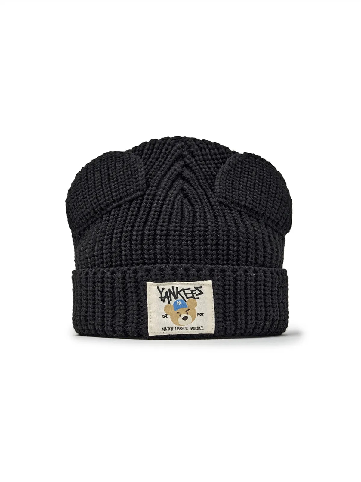 キッズ ストリート メガベア 鬼装式 織ラベル·ビーニー NY(Black)