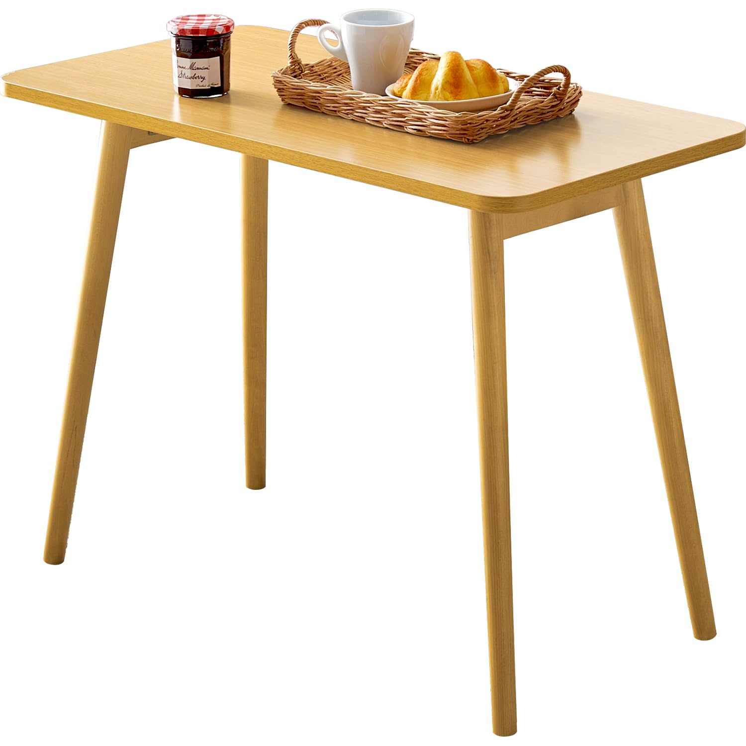 萩原 テーブル 高め ソファテーブル パソコンデスク 【すぐに使える完成品】折りたたみ式 コンパクト 幅 80 奥行 40 高さ 60 ナチュラル MT-6385NA