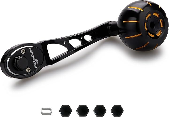 80/90mm リール ハンドル 38mm ハンドルノブ シマノ SHIMANO ダイワ DAIWA アブ Abu ベイトリール 通用Arch Gear 895( ゴールド＆ブラック)