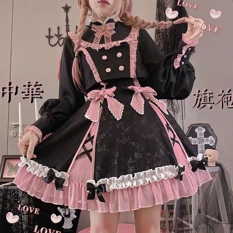 改良チャイナドレス オリジナル チャイナドレス 桜姫ロリータOPデイリーチャイナドレスライトスカートワンピース
