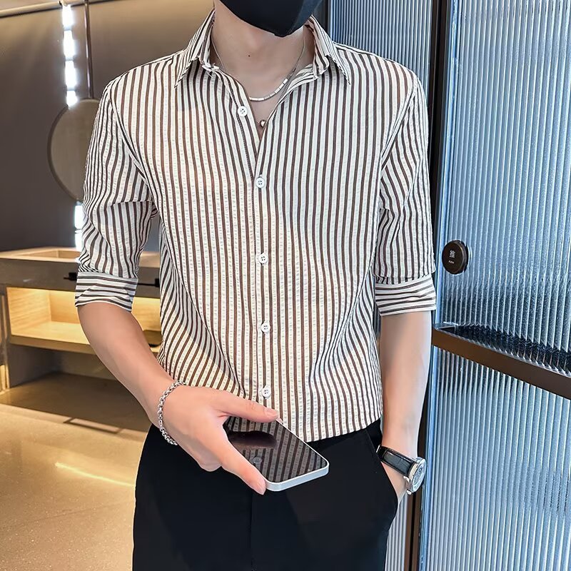 【超お得1つ買うと10個もらえる】メガ割メンズファッション シャツ メンズシャツ スリムサマーシャツ カジュアルトップス タイド