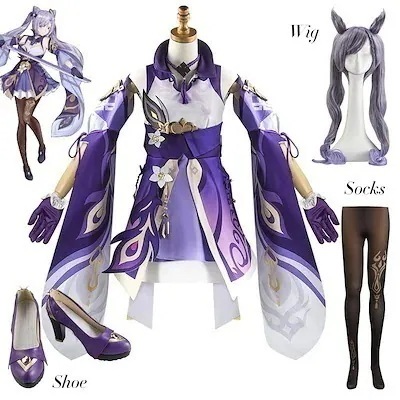 文化祭 大人用 イベント 仮装 コスチューム 変装仮装 かつら COS コクセイ Genshin げんしん 衣装 コスプレ 刻晴 コスプレ 原神 スーツ ハロウィン 2024年新作入荷コスプレ30%ま