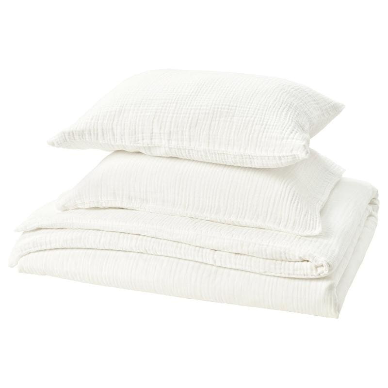 SCHERSMIN シェルスミン 掛け布団カバー＆枕カバー（枕カバー2枚） - ホワイト 200x200/50x60 cm