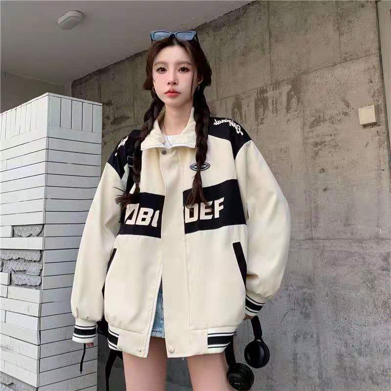 アウター レディース 春 スタジャン 韓国ファッション カジュアル ジャケット 春服 大きいサイズ 男女兼用 原宿系 コート メンズファッション ゆったり