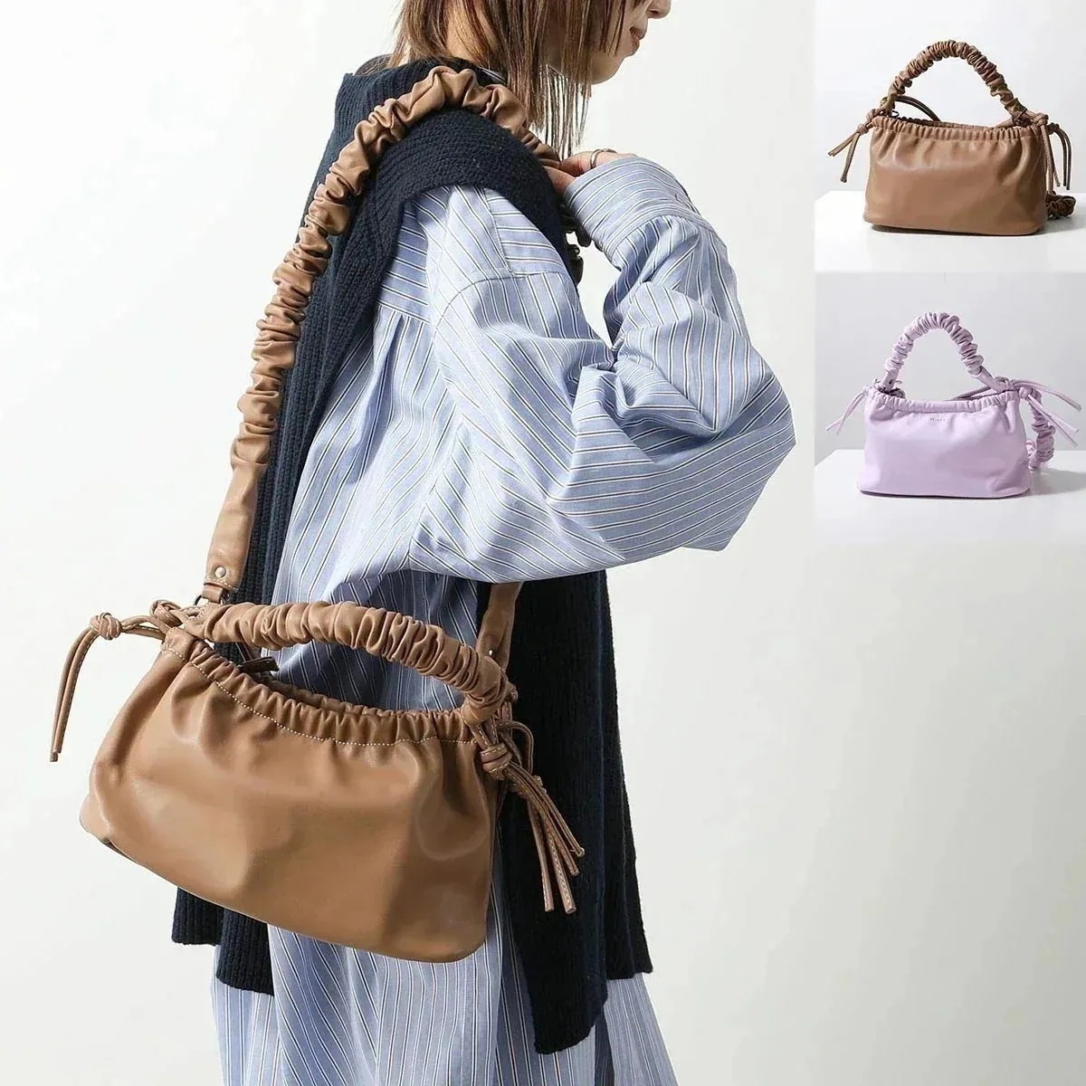 HVISK ヴィスク ハンドバッグ ARCADIA SOFT STRUCTURE アルカディア レディース ショルダーバッグ ギャザー エコレザー 鞄 カラー2