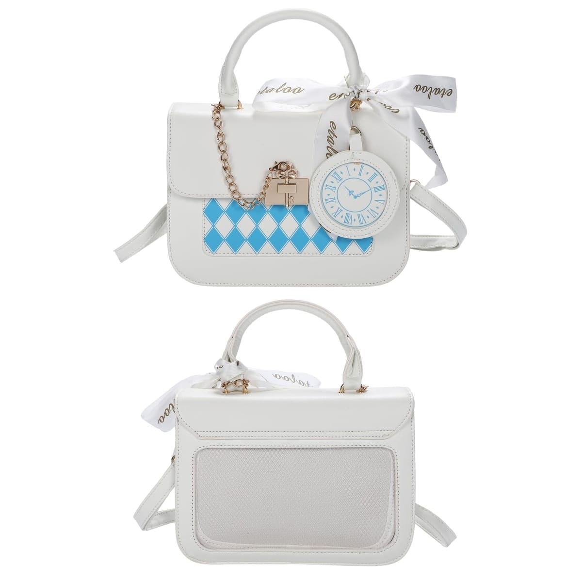 [ハルジオ] 痛バッグ 小さめ 痛バ 痛バック ショルダー 隠せる 普段使い ミニ 2WAY ハンドバッグ ショルダーバッグ 黒 白 ブラック ホワイト いたばっく おしゃれ かわいい 推し活 プレゼ