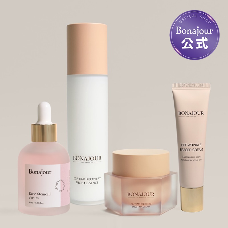 【プレミアムセット】 EGF3種 + ローズセラム / スキンケア４点セット エイジングケア 保湿 弾力 アイクリーム 化粧水 美容液 ファースト エッセンス