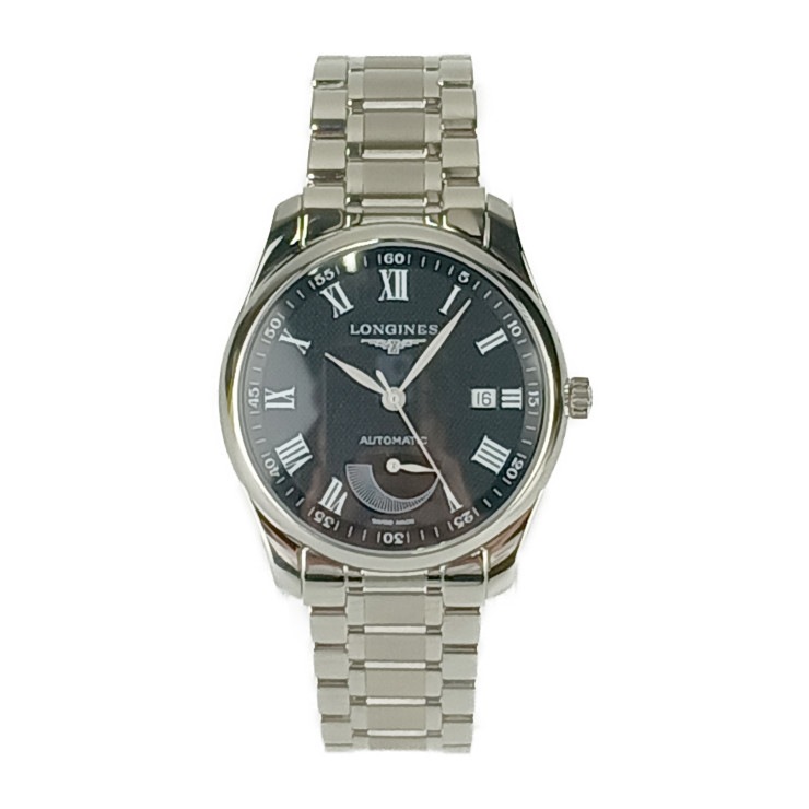 超美品 LONGINES ロンジン 腕時計 マスターコレクション パワーリザーブ L2.908.4.51.6 シルバー ブラック文字盤 ステンレス メンズ 自動巻き 裏スケ【本物保証】 104,300円