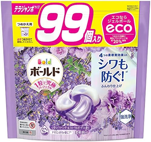 [大容量] ボールド ジェルボール 4D 洗濯洗剤 ラベンダー&フローラルガーデン 詰め替え 99個