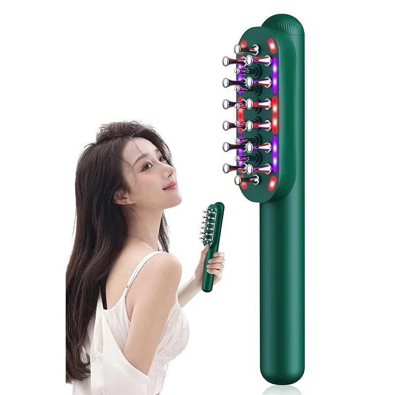 電気ブラシ 頭筋リフトブラシ RF美顔器 リフトブラシ 電動頭皮ブラシ 紫/赤い光 温感 ems RF EP 微電流 光美容 ローションボックス付き 男女兼用 乾湿両用 4段階5モード 頭に使用でき