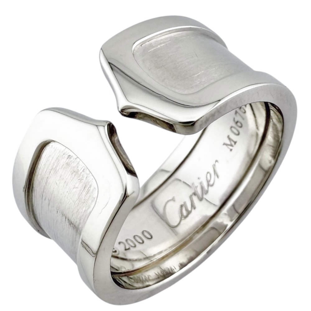 カルティエ 2C リング 指輪 15.5号 18金 K18ホワイトゴールド CARTIER 中古 美品