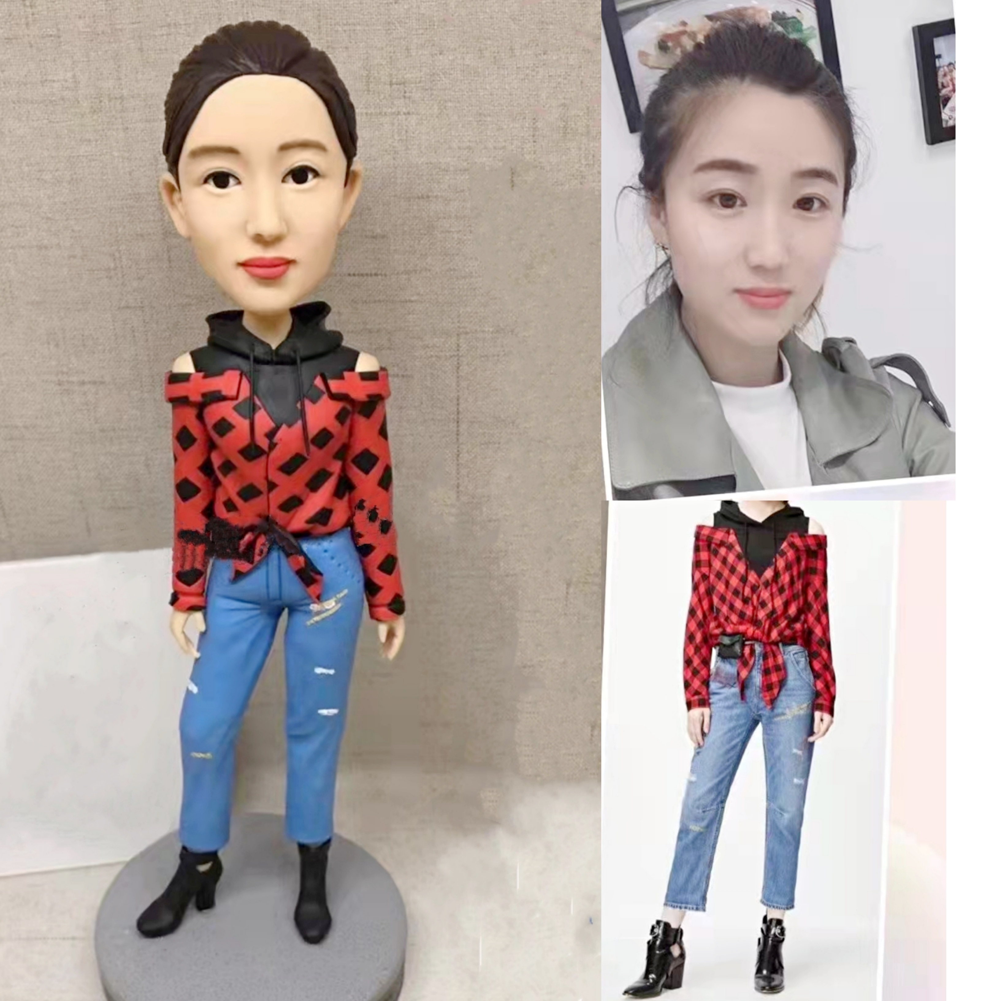 【オーダーメイド】3D肖像画 似顔絵 人形 フィギュア 彼氏 彼女 誕生日 ケーキトッパー 記念日 カップル 友達 プレゼント