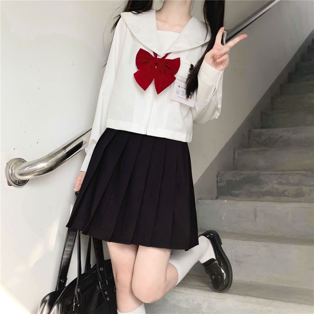 【1つ買うと10つ無料】Jkユニフォームスカートベーシックスタイルホワイトと無制限の学校学校ギフトスーツクラスユニフォーム