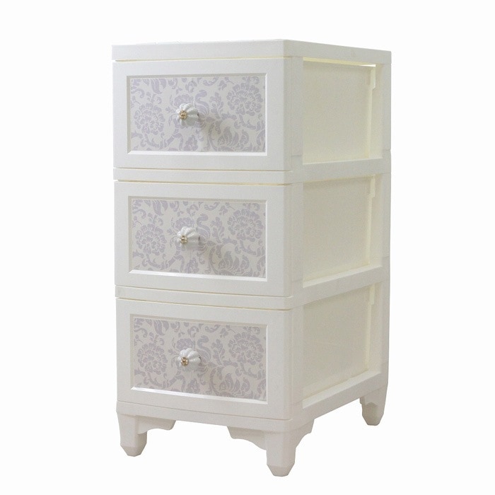 ドレスチェンジチェスト 3段 ラベンダーダマスク DPC-03-RD アイエルシー