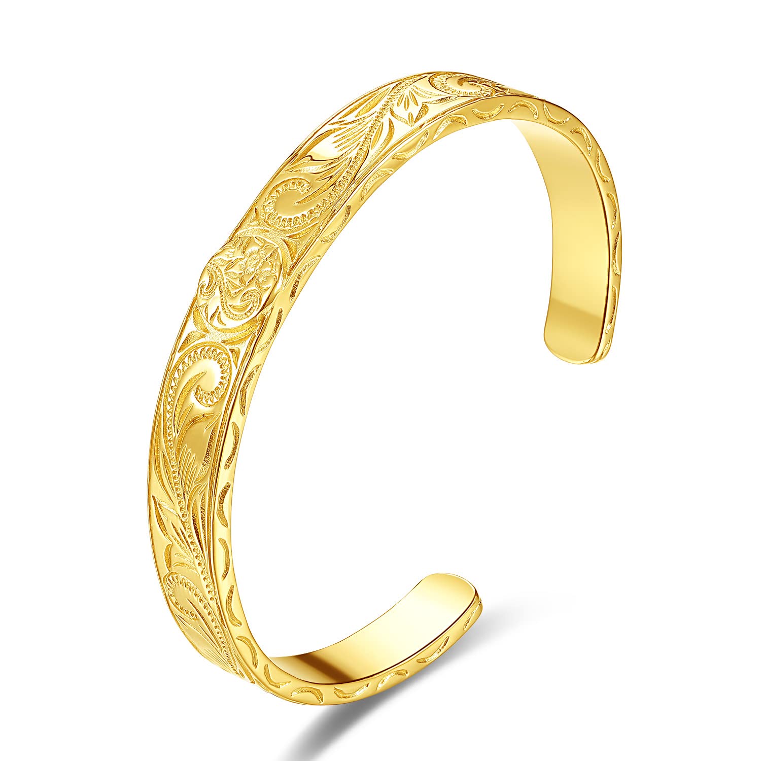 Lucliss 316L ハワイアンバングル サージカルステンレス サイズフリー 18K 【 ゴールド 】 金属アレルギー対応 メンズ レディース 国内メーカー