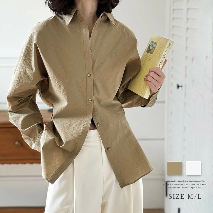 シャツ ブラウス レディース 春秋 長袖 無地 秋冬 シャツブラウス トップス カジュアル ナチュラル おしゃれ シンプル 通勤 通学 羽織り 春 秋 オフィス お洒落 柔軟 柔らかい 前開き 着痩