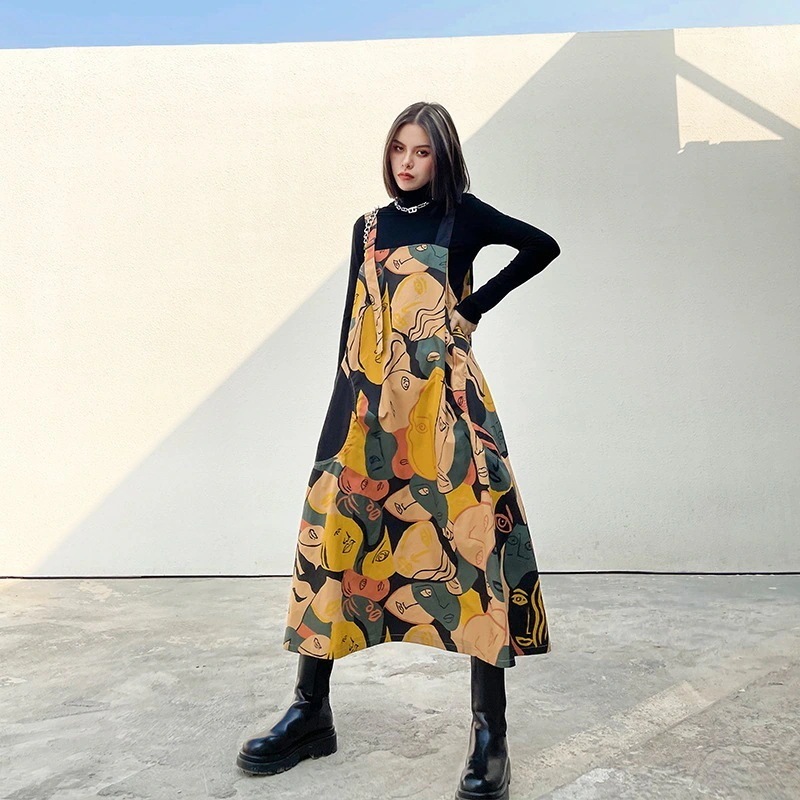 【J.Fashion】 柄ワンピース キャミワンピース メガ割 レディース 関連商品購入可能 おしゃれ サロペット