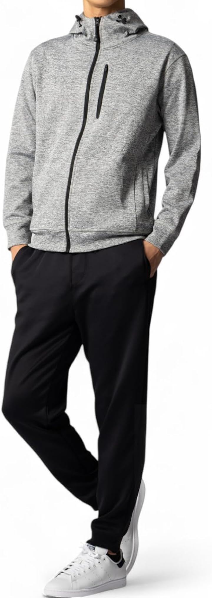 肌触りが心地良い ジャージ メンズ 上下セット 長袖 スポーツ おしゃれ セットアップ トレーニングウェア ランニングウェア 秋冬 運動 ジム スポーツウェア(ライトグレー, 3XL)