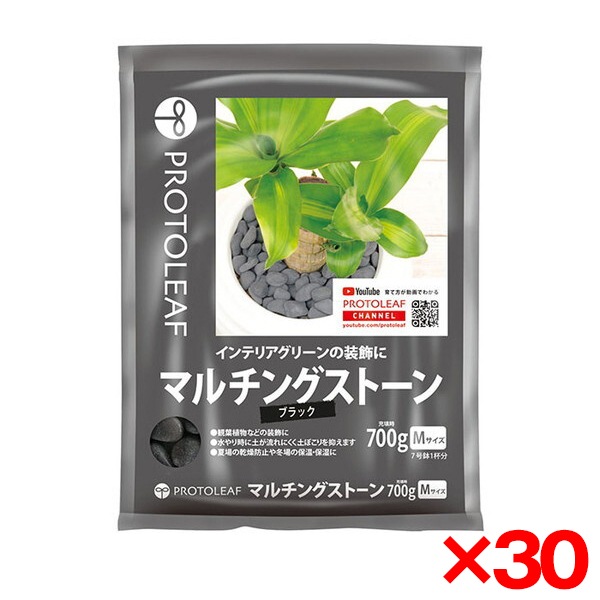 30個セット プロトリーフ マルチングストーン(ブラック)M 700g 観葉植物用砂利 メーカー直送