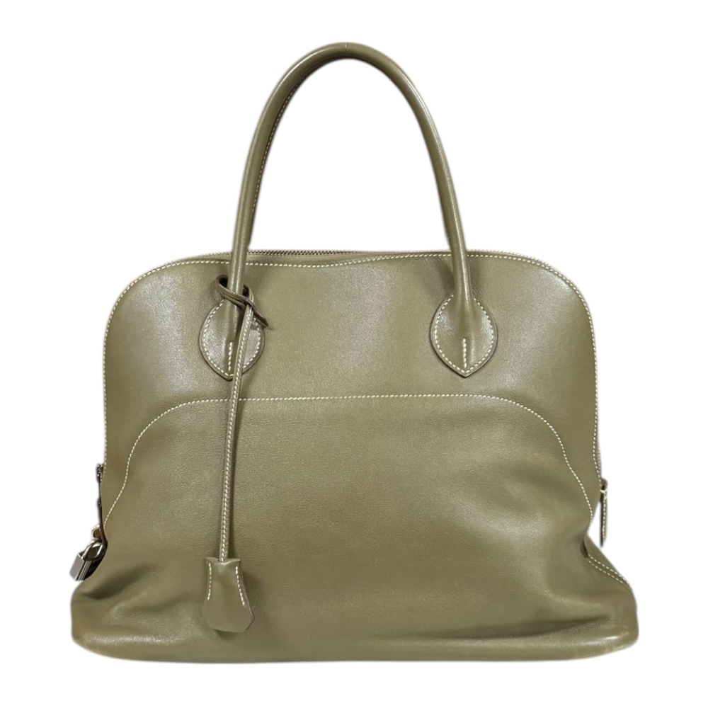 エルメス ボリードリラックス35 ハンドバッグ レザー グリーン HERMES 中古