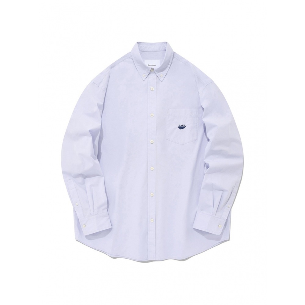 COVERNAT 23SS クジラロゴコットンシャツラベンダー