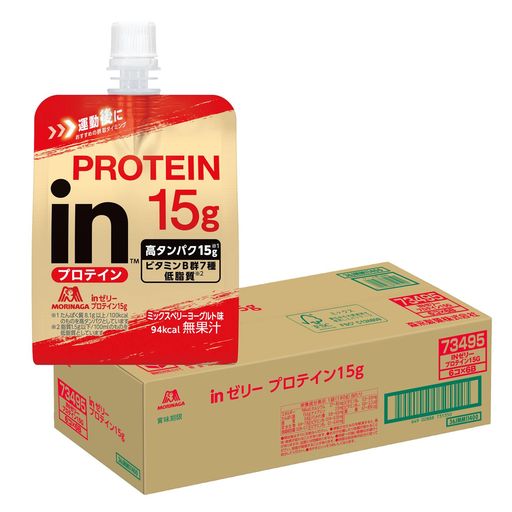 森永製菓 inゼリープロテイン15g 180g ×36個 タンパク質15g ビタミンB群7種配合 ホエイプロテイン 低脂質 国産