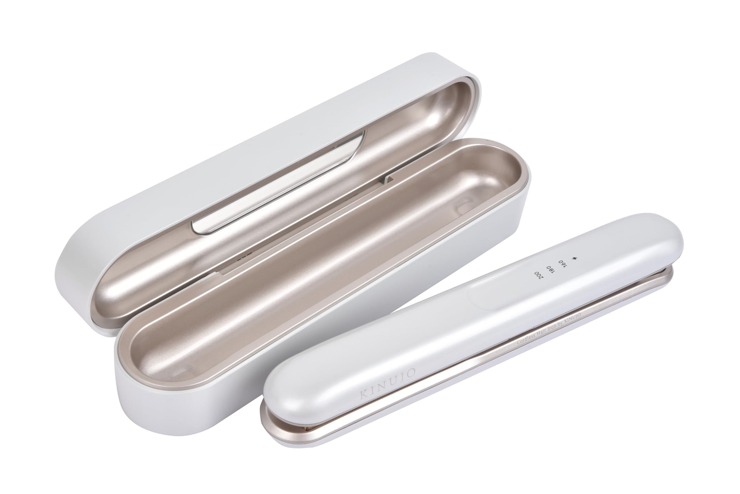 【公式ストア】KINUJO LuxeJewel- キヌージョ ラグジュエル コードレスアイロン シルクプレート 最高200℃ ホワイト 海外兼用 37Lx3.1Wcm