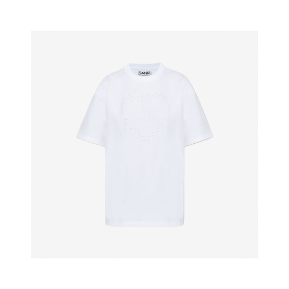 ガニハートロゴショートスリーブ T シャツホワイトレディース T4033 151